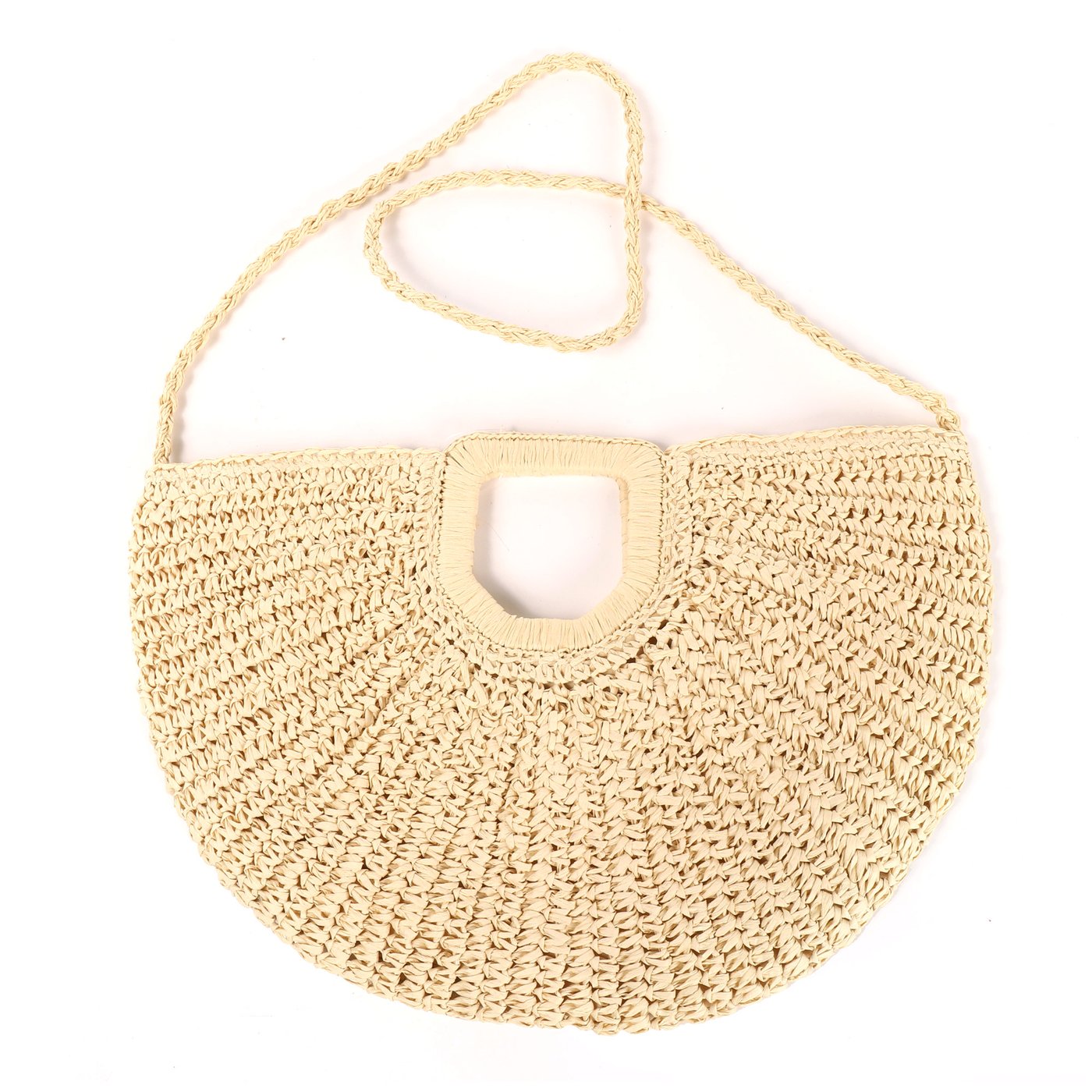 GB half moon style raffia bag