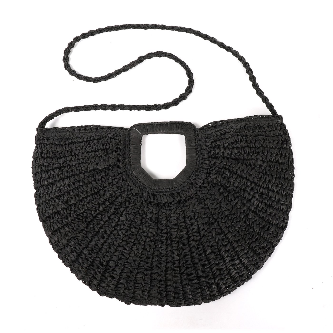 GB half moon style raffia bag