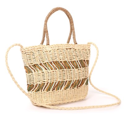 Differentiated and multicolored raffia basket GB