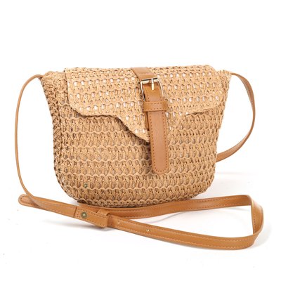 GB straw shoulder bag