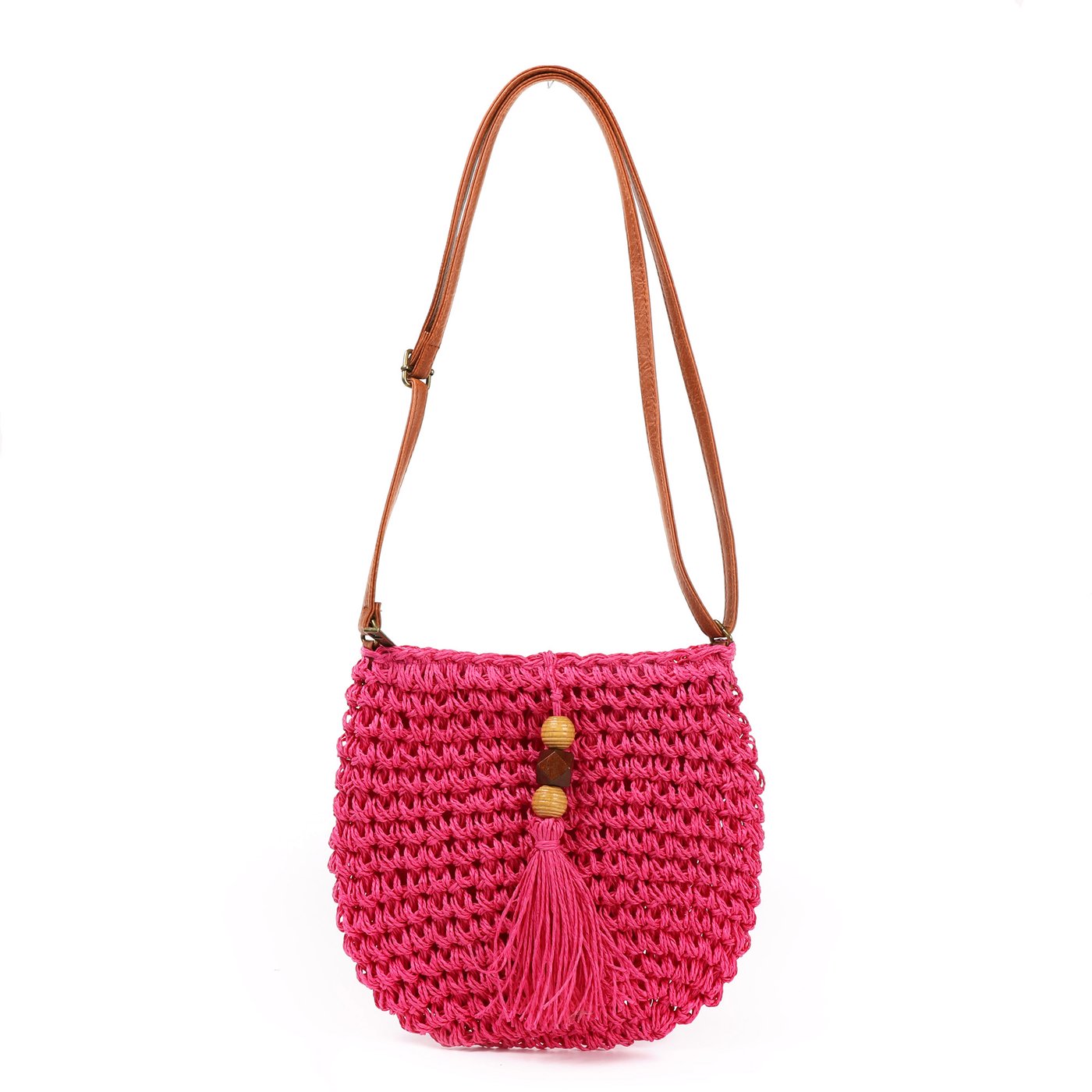 Pendant raffia bag with GB accessories