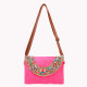 Straw bag with multicolored bead closure GB