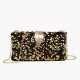 Bag with foil closure and GB sequins