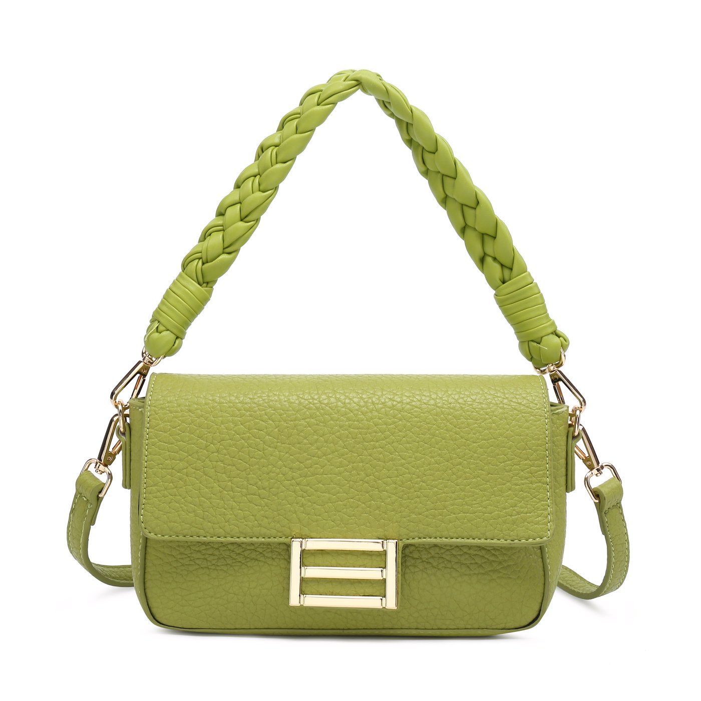 Crossbody bag with GB interlocking handle