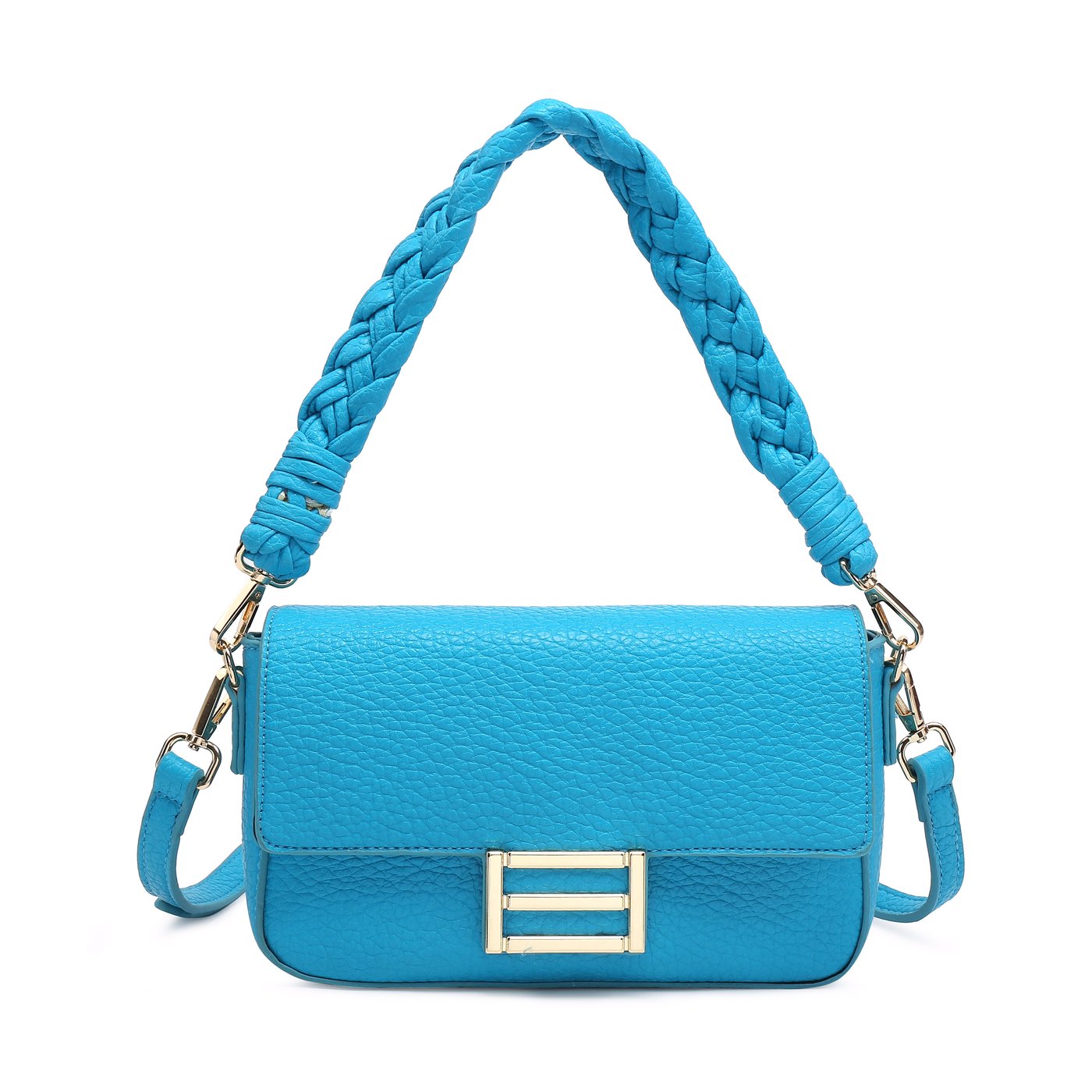 Crossbody bag with GB interlocking handle