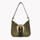 Raffia shoulder bag with GB buckle