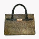 Raffia handbag with GB detail