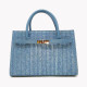 Raffia handbag with GB detail