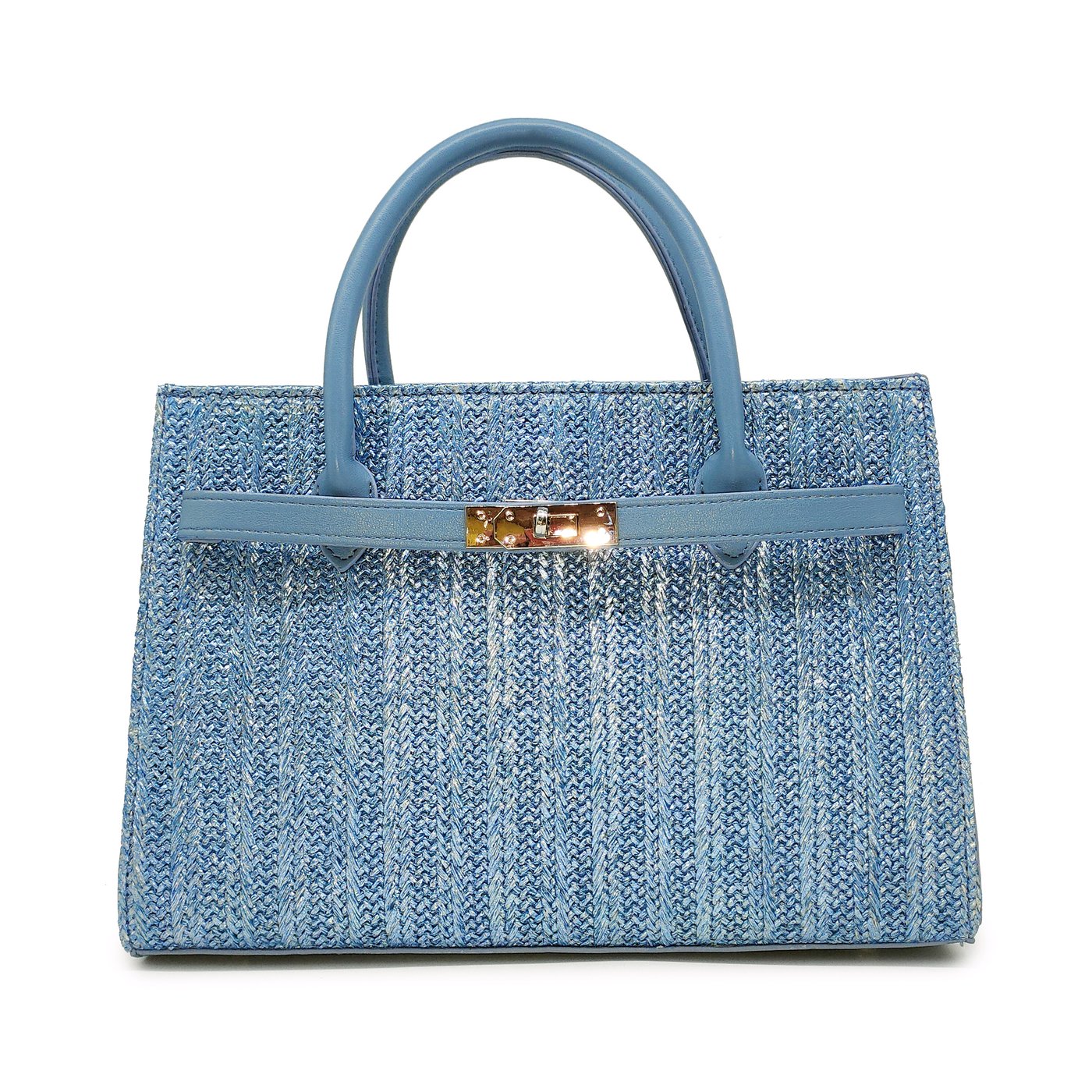 Raffia handbag with GB detail