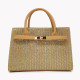 Raffia handbag with GB detail