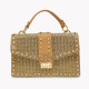 Bright raffia bag with stud flap closure GB