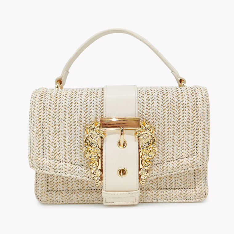 Crossbody bag with gold GB accessory