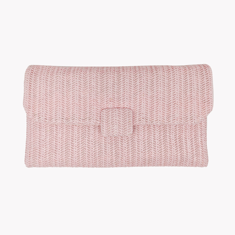 GB raffia clutch bag