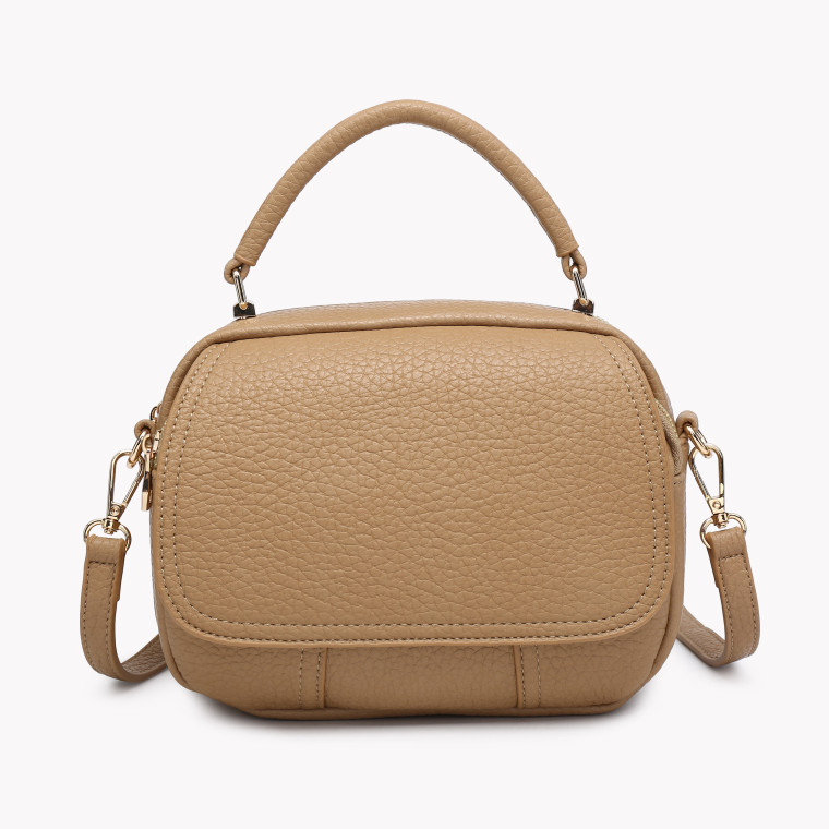 Shoulder bag with rounded shape and GB handle