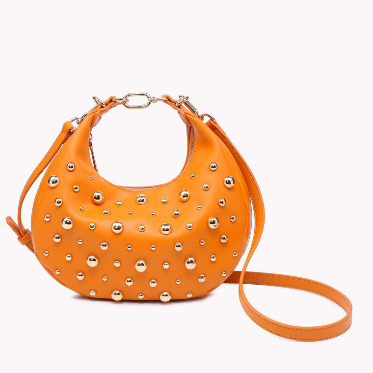 Hobo style shoulder bag with GB studs