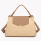 Raffia bag with GB synthetic flap closure