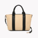 Shopper style bag in synthetic and GB raffia