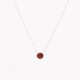 Necklace stainless steel natural stone round GB
