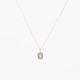 Necklace stainless steel natural stone rectangle GB