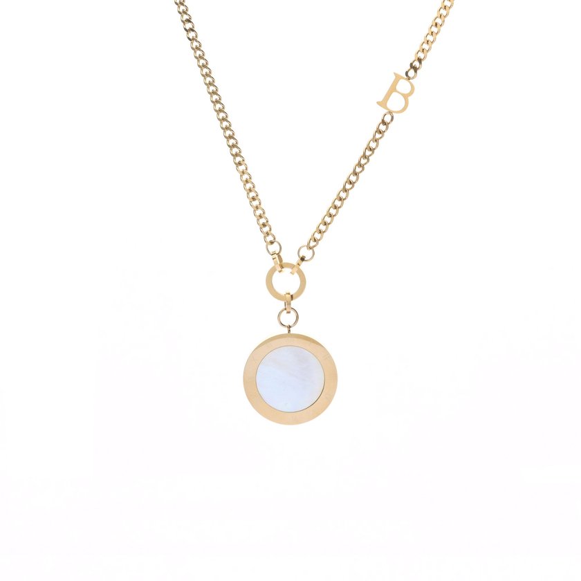 Steel necklace long round GB