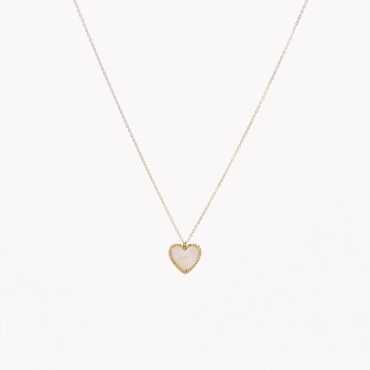 Steel necklace heart texture GB