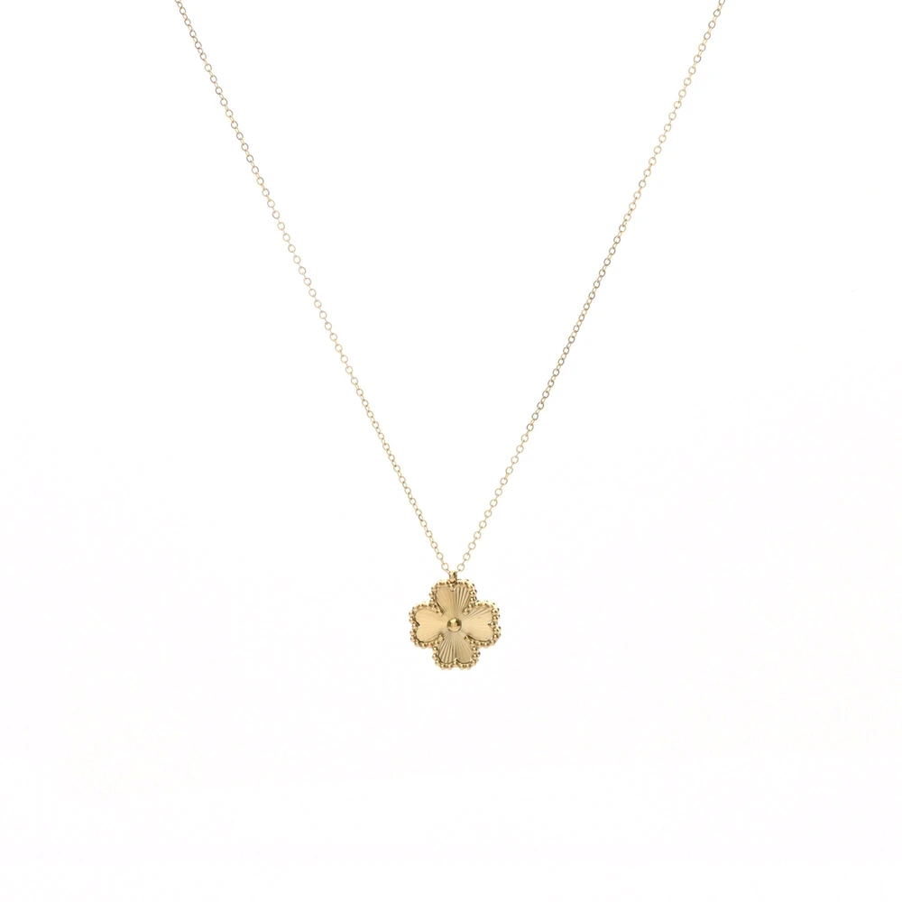 Collana trifogli struttura in acciaio GB