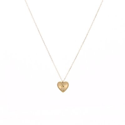 Collier en acier coeur texture GB