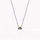 Natural stone steel rectangular necklace GB