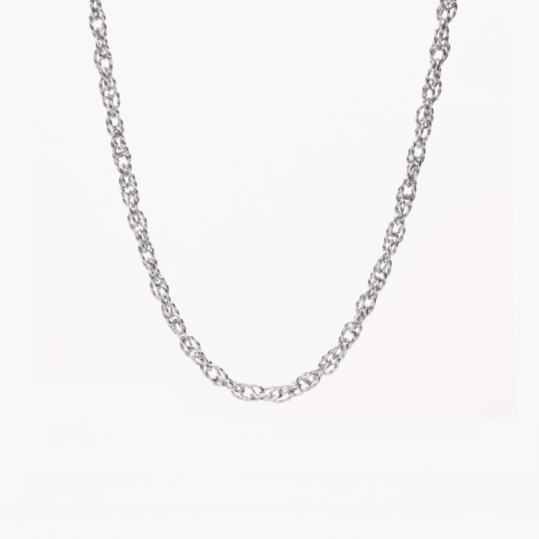 Braided mesh steel necklace with texture GB