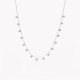 Steel necklace zirconia stones GB