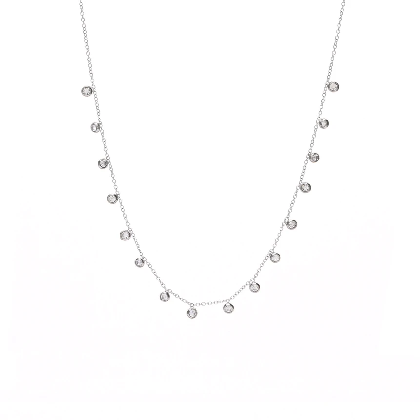 Collana in acciaio pietre di zirconio GB