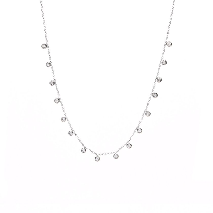 Collana in acciaio pietre di zirconio GB