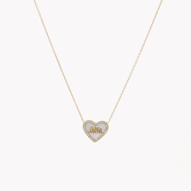 Steel necklace mãe heart GB