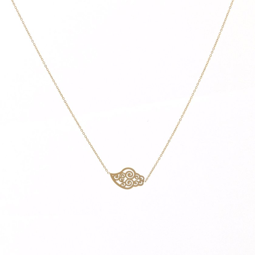 Steel necklace with coração de viana GB