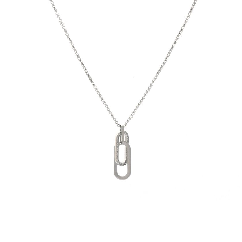 Collar en acero con colgante doble GB
