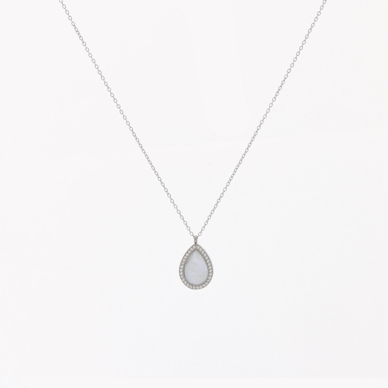 Steel necklace with oval GB