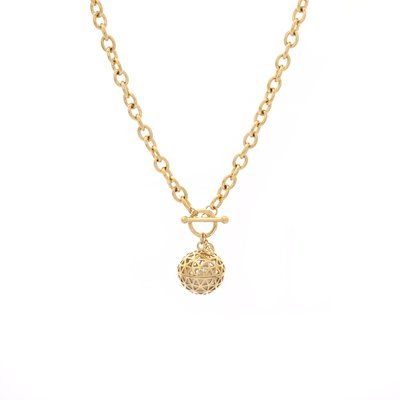 Collier en acier avec boule de brillants GB