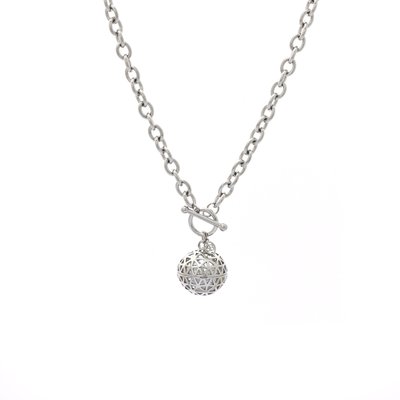 Collier en acier avec boule de brillants GB