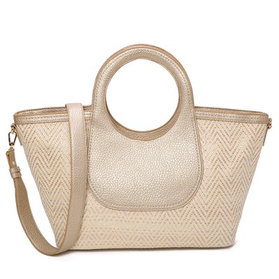 Raffia and macramé bag with unique handle GB