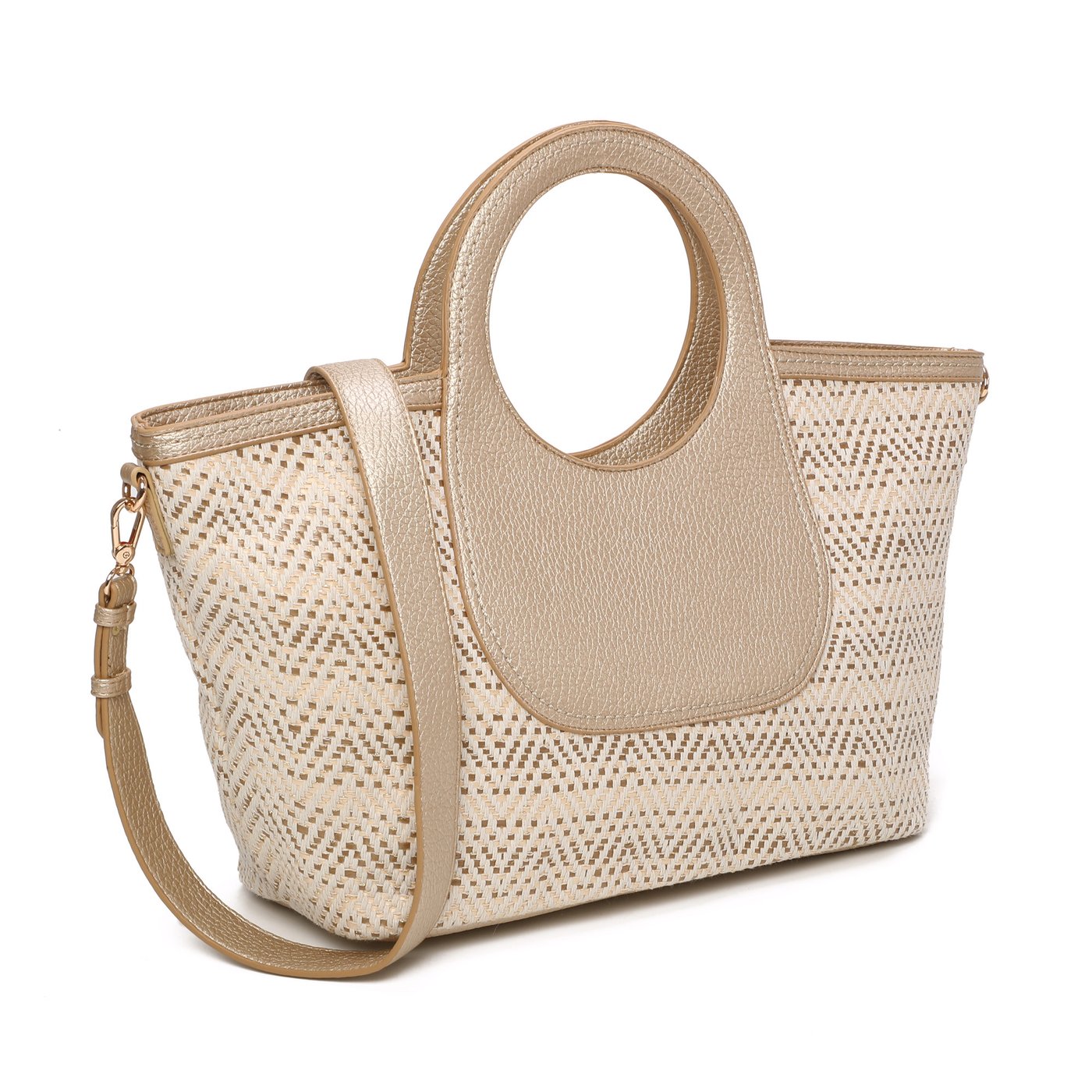 Raffia and macramé bag with unique handle GB