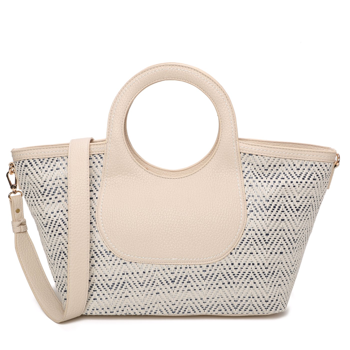 Raffia and macramé bag with unique handle GB