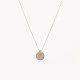 Long steel necklace round natural stone GB