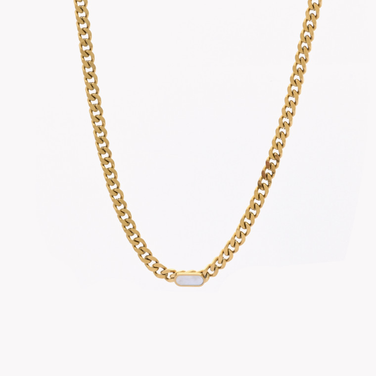 Steel necklace links rectangular GB