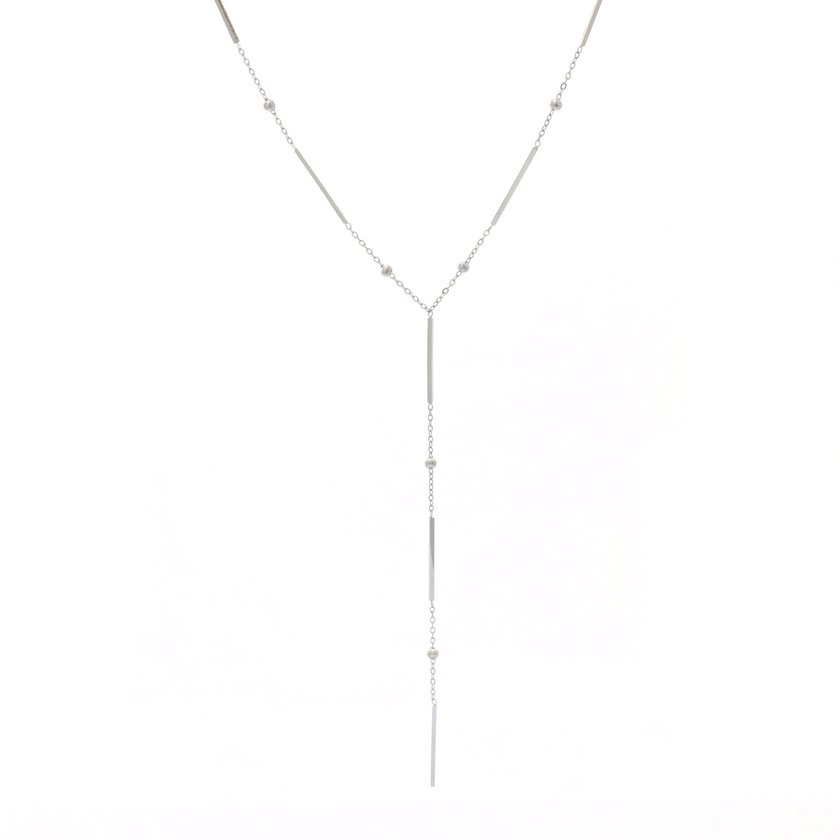 Long steel necklace balls GB