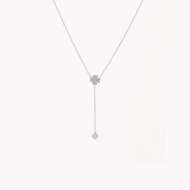 Steel necklace clover pending GB