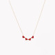 Steel necklace clover and heart red GB