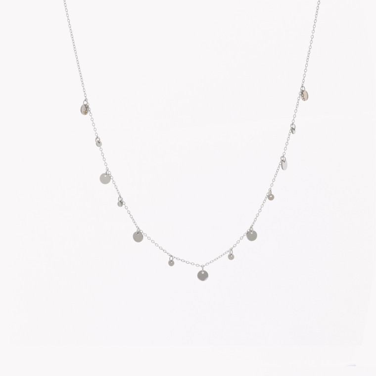 Steel necklace round pendants GB