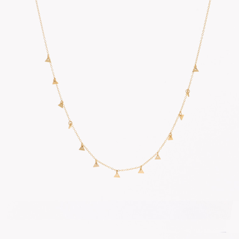 Steel necklace triangular pendants GB