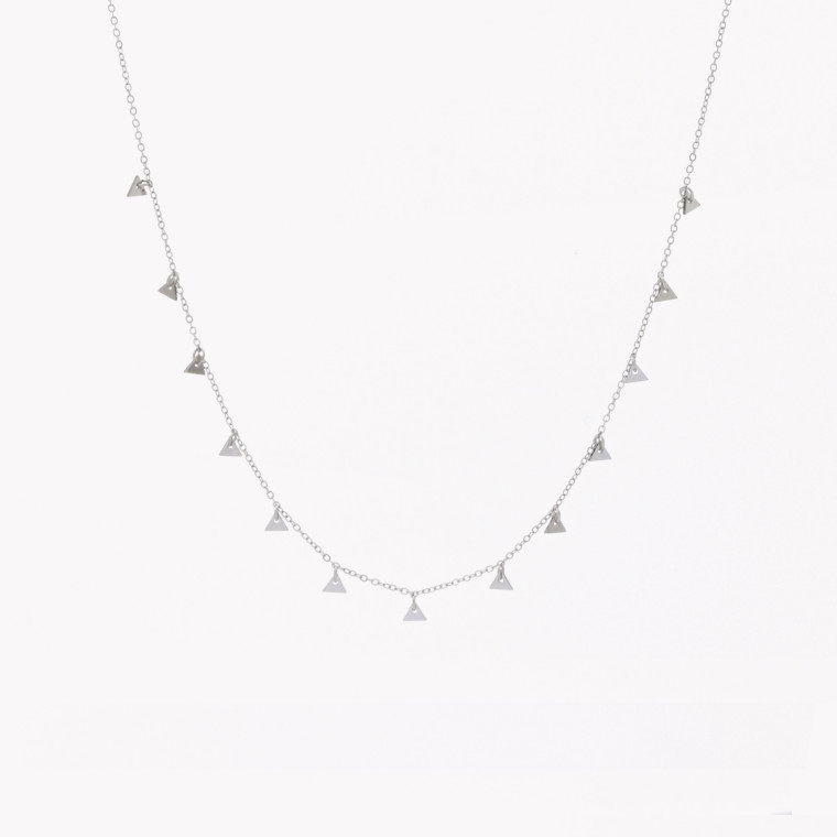 Steel necklace triangular pendants GB