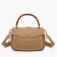 Shoulder bag with flap closure and bamboo handle GB